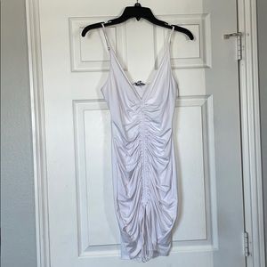 Mini ruched white dress